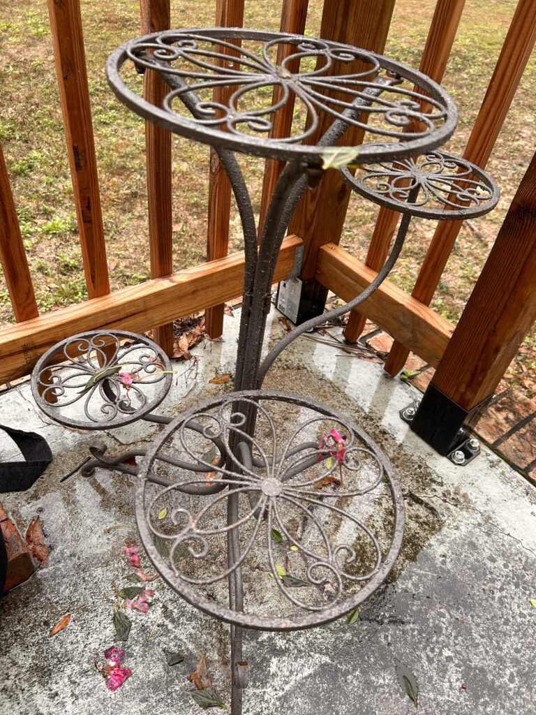 wrought iron plant stand