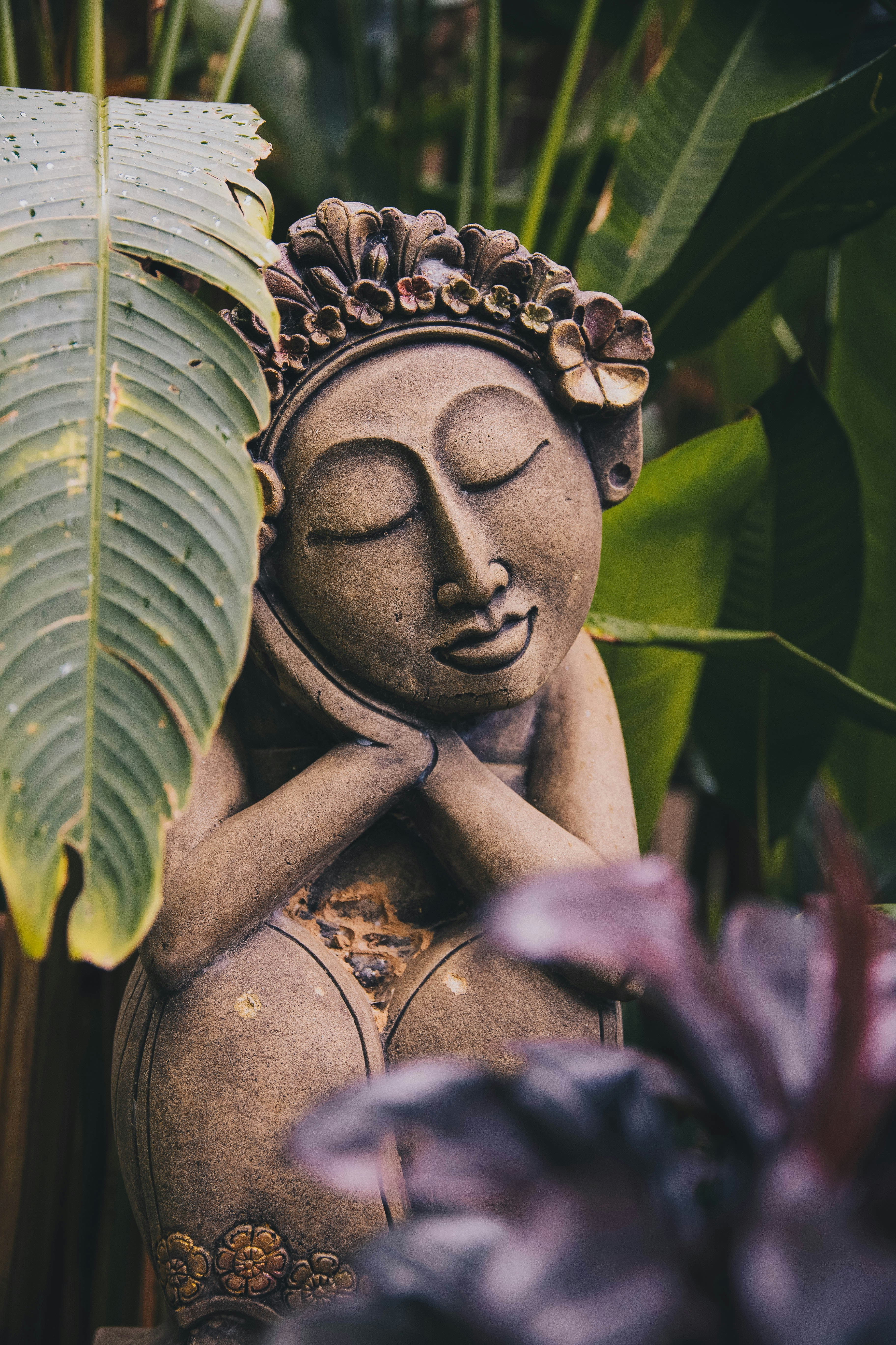 statue among foliage